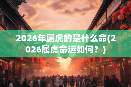2026年属虎的是什么命(2026属虎命运如何？)
