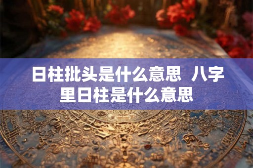 日柱批头是什么意思 八字里日柱是什么意思 日柱批头是什么意思 八字里日柱是什么意思