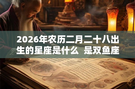 2026年农历二月二十八出生的星座是什么  是双鱼座吗