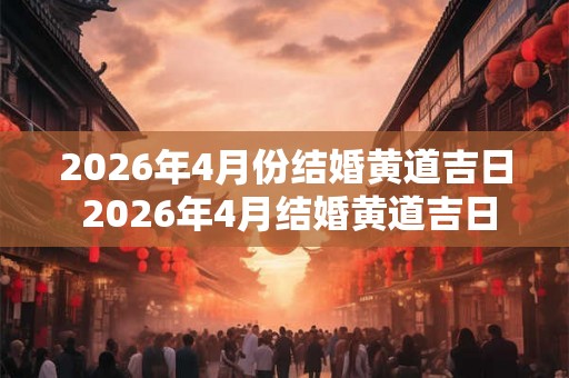 2026年4月份结婚黄道吉日 2026年4月结婚黄道吉日