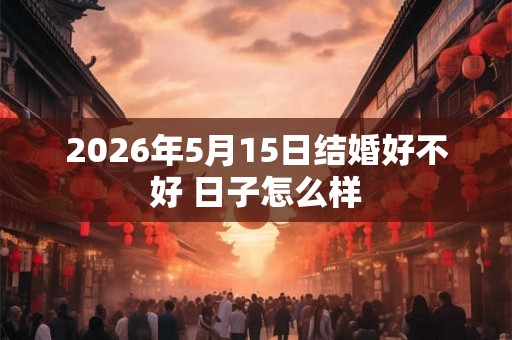 2026年5月15日结婚好不好 日子怎么样 2026年5月15日结婚好不好 日子怎么样