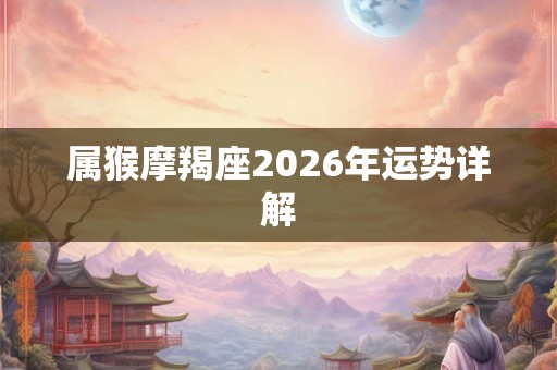 属猴摩羯座2026年运势详解