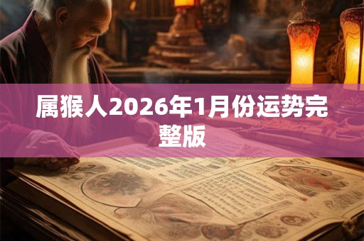 属猴人2026年1月份运势完整版