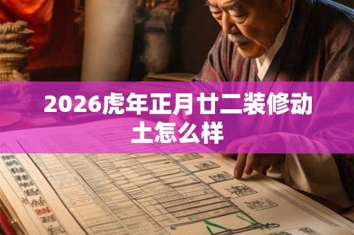 2026虎年正月廿二装修动土怎么样