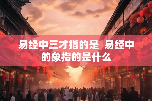 易经中三才指的是  易经中的象指的是什么