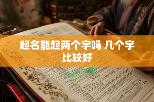 起名能起两个字吗 几个字比较好