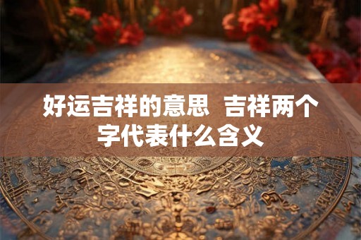 好运吉祥的意思 吉祥两个字代表什么含义 好运吉祥的意思 吉祥两个字代表什么含义