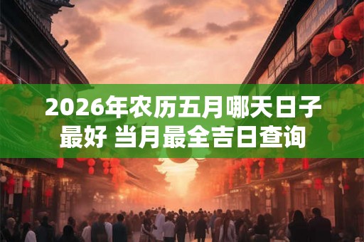 2026年农历五月哪天日子最好 当月最全吉日查询