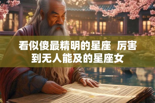 看似傻最精明的星座  厉害到无人能及的星座女