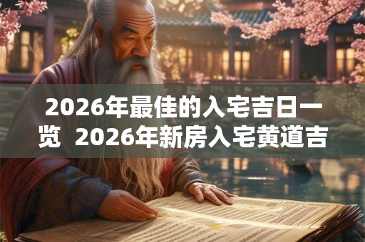 2026年最佳的入宅吉日一览 2026年新房入宅黄道吉日 2026年最佳的入宅吉日一览 2026年新房入宅黄道吉日