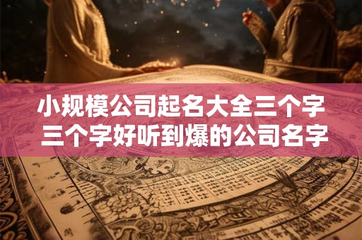 小规模公司起名大全三个字 三个字好听到爆的公司名字