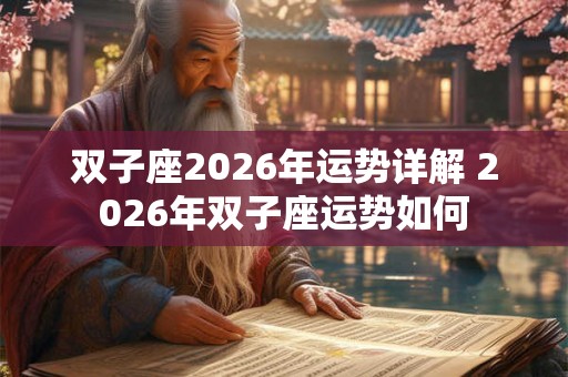 双子座2026年运势详解 2026年双子座运势如何
