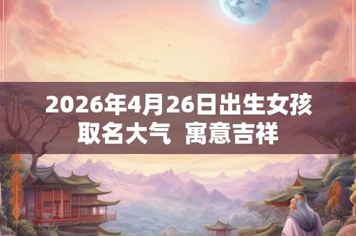 2026年4月26日出生女孩取名大气  寓意吉祥