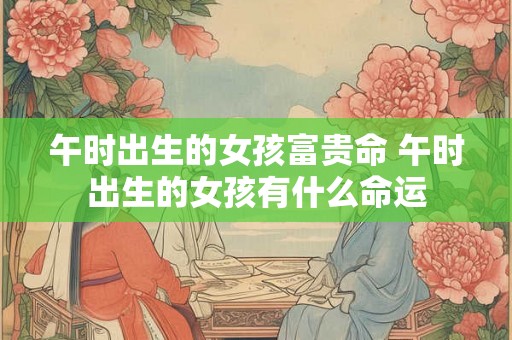 午时出生的女孩富贵命 午时出生的女孩有什么命运 午时出生的女孩富贵命 午时出生的女孩有什么命运