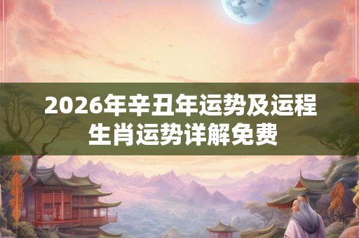 2026年辛丑年运势及运程 生肖运势详解免费
