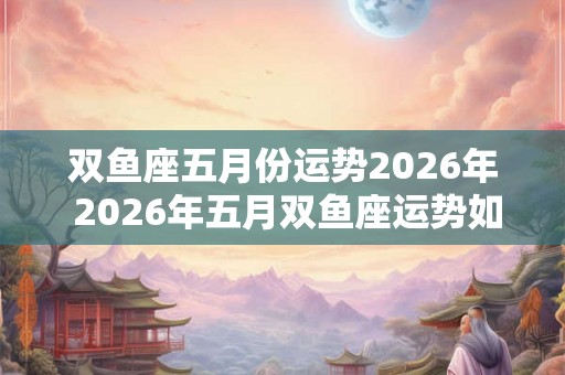 双鱼座五月份运势2026年 2026年五月双鱼座运势如何