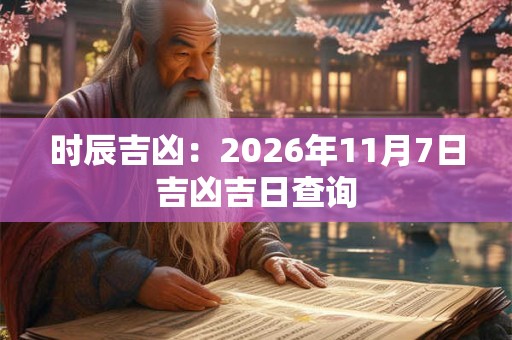 时辰吉凶:2026年11月7日吉凶吉日查询 时辰吉凶:2026年11月7日吉凶吉日查询