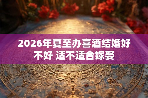 2026年夏至办喜酒结婚好不好 适不适合嫁娶