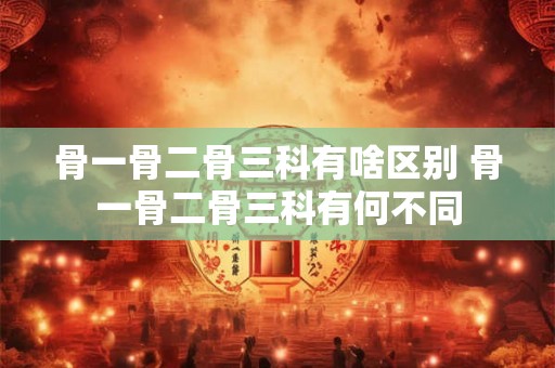 骨一骨二骨三科有啥区别 骨一骨二骨三科有何不同