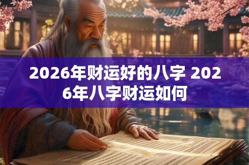 2026年财运好的八字 2026年八字财运如何 2026年财运好的八字 2026年八字财运如何