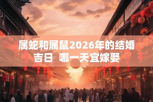 属蛇和属鼠2026年的结婚吉日 哪一天宜嫁娶 属蛇和属鼠2026年的结婚吉日 哪一天宜嫁娶
