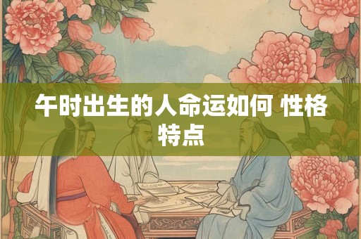 午时出生的人命运如何 性格特点
