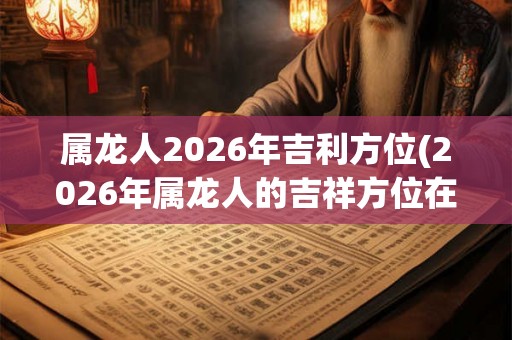 属龙人2026年吉利方位(2026年属龙人的吉祥方位在哪里？)