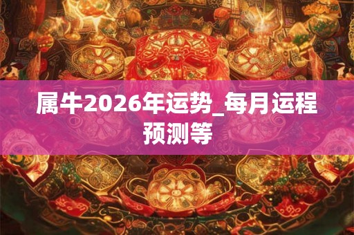 属牛2026年运势_每月运程预测等