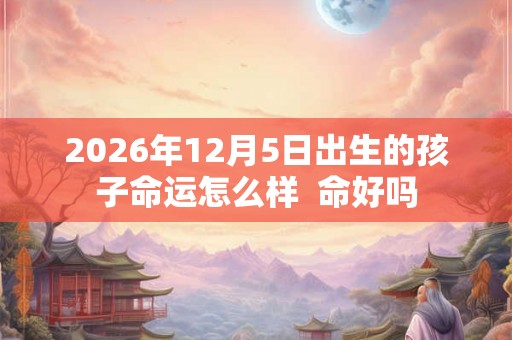 2026年12月5日出生的孩子命运怎么样  命好吗