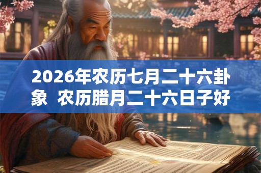 2026年农历七月二十六卦象  农历腊月二十六日子好吗