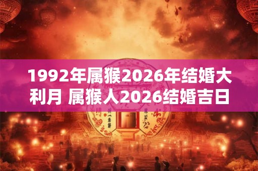 1992年属猴2026年结婚大利月 属猴人2026结婚吉日