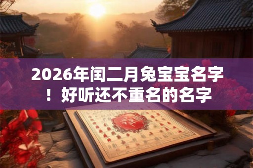 2026年闰二月兔宝宝名字!好听还不重名的名字 2026年闰二月兔宝宝名字!好听还不重名的名字