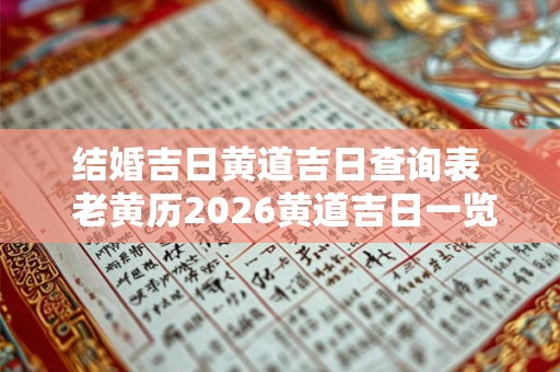 结婚吉日黄道吉日查询表  老黄历2026黄道吉日一览表