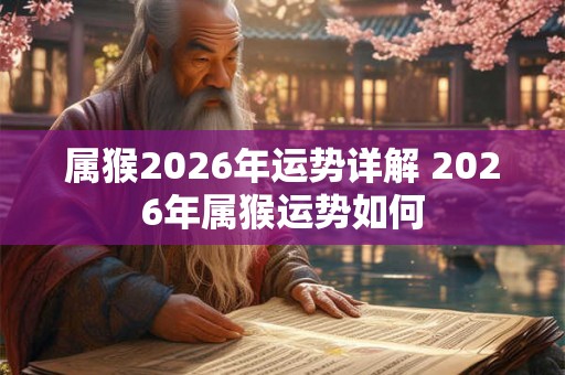 属猴2026年运势详解 2026年属猴运势如何 属猴2026年运势详解 2026年属猴运势如何