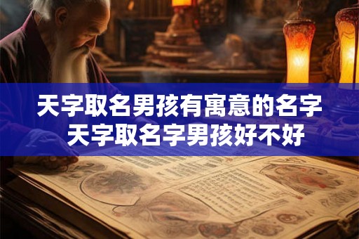 天字取名男孩有寓意的名字  天字取名字男孩好不好