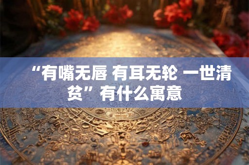 “有嘴无唇 有耳无轮 一世清贫”有什么寓意