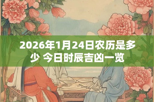 2026年1月24日农历是多少 今日时辰吉凶一览