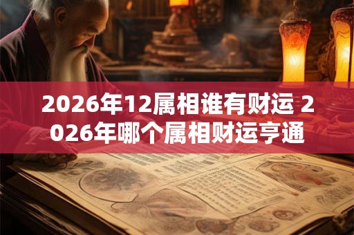 2026年12属相谁有财运 2026年哪个属相财运亨通