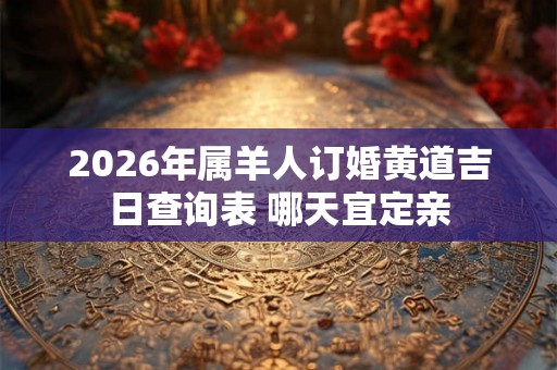 2026年属羊人订婚黄道吉日查询表 哪天宜定亲 2026年属羊人订婚黄道吉日查询表 哪天宜定亲