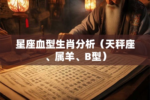 星座血型生肖分析（天秤座、属羊、B型）