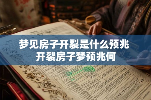 梦见房子开裂是什么预兆 开裂房子梦预兆何