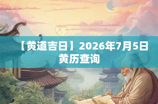 【黄道吉日】2026年7月5日黄历查询