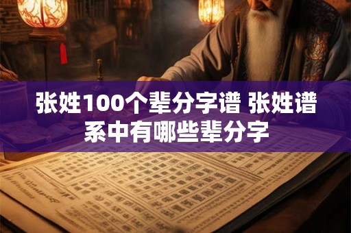 张姓100个辈分字谱 张姓谱系中有哪些辈分字