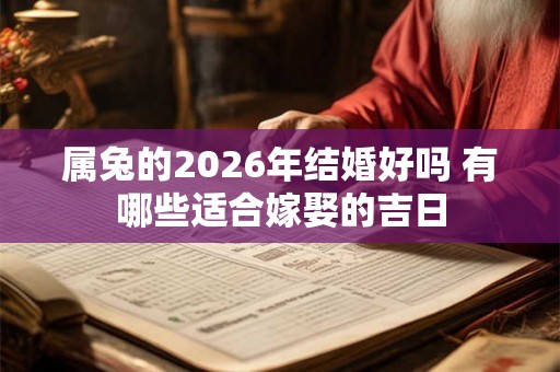 属兔的2026年结婚好吗 有哪些适合嫁娶的吉日