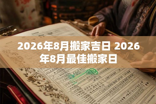 2026年8月搬家吉日 2026年8月最佳搬家日