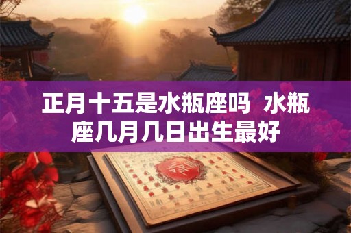 正月十五是水瓶座吗  水瓶座几月几日出生最好