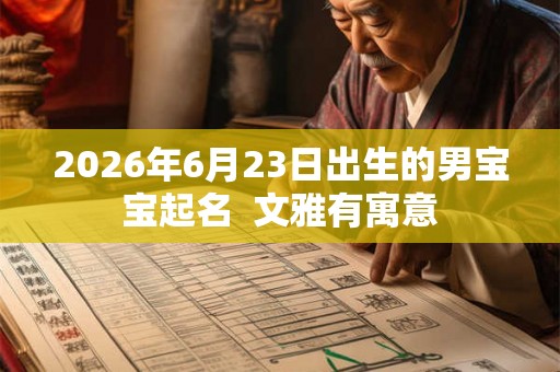 2026年6月23日出生的男宝宝起名 文雅有寓意 2026年6月23日出生的男宝宝起名 文雅有寓意