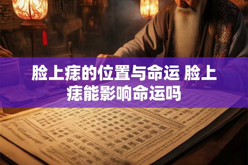 脸上痣的位置与命运 脸上痣能影响命运吗