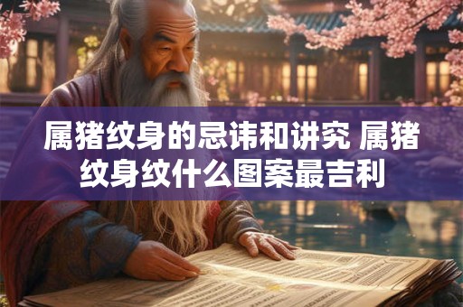 属猪纹身的忌讳和讲究 属猪纹身纹什么图案最吉利