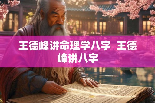 王德峰讲命理学八字  王德峰讲八字